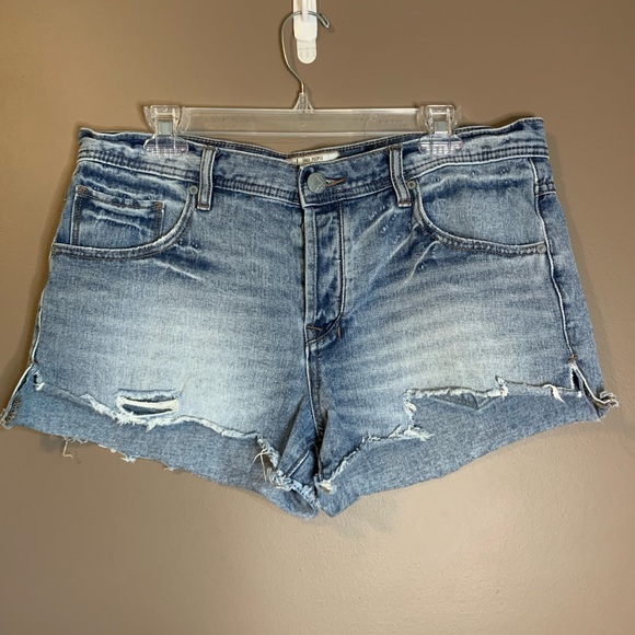 Free People distressed jean short shorts